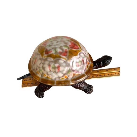Vintage Turtle Lamp Tiffany Style Stained Glass Accent Night Light - Picture 5 of 9